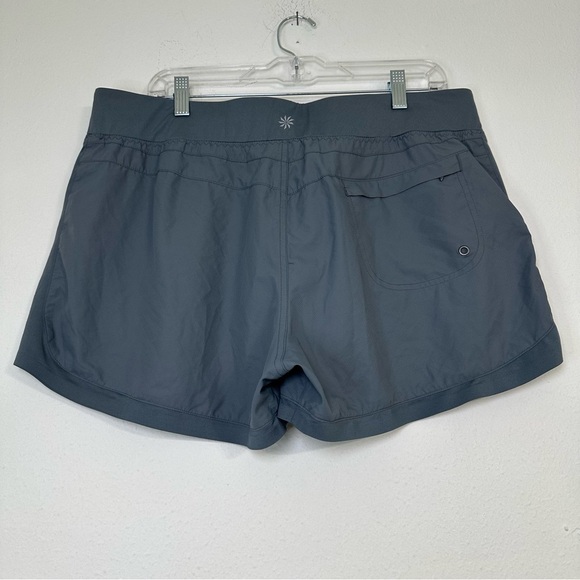 Athleta Go To Distance Shorts Grey Elastic Waist Zip Back Pocket Stretch - Picture 3 of 14